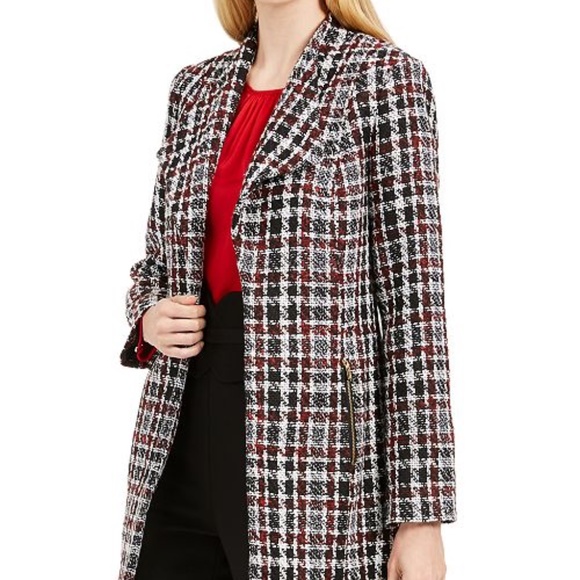 Calvin Klein Jackets & Blazers - Calvin Klein Tweed Plaid Topper Jacket Size 12 NWT